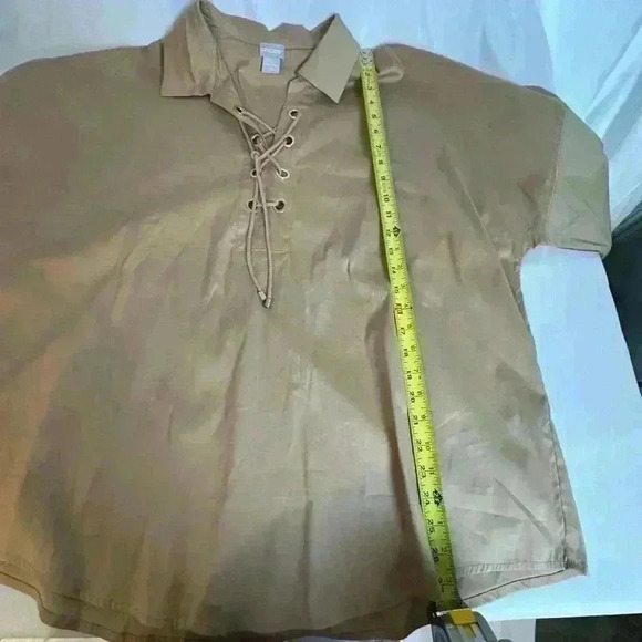 Chico's Womens Top with front string tie, Taupe (Size 4) - Picture 13 of 13